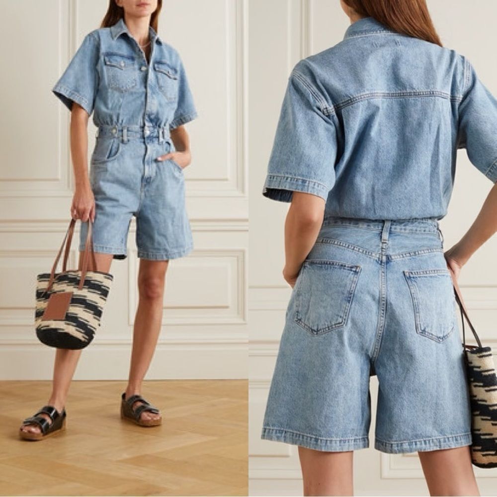 AGOLDE Rio Zora Denim Playsuit - Mid denim